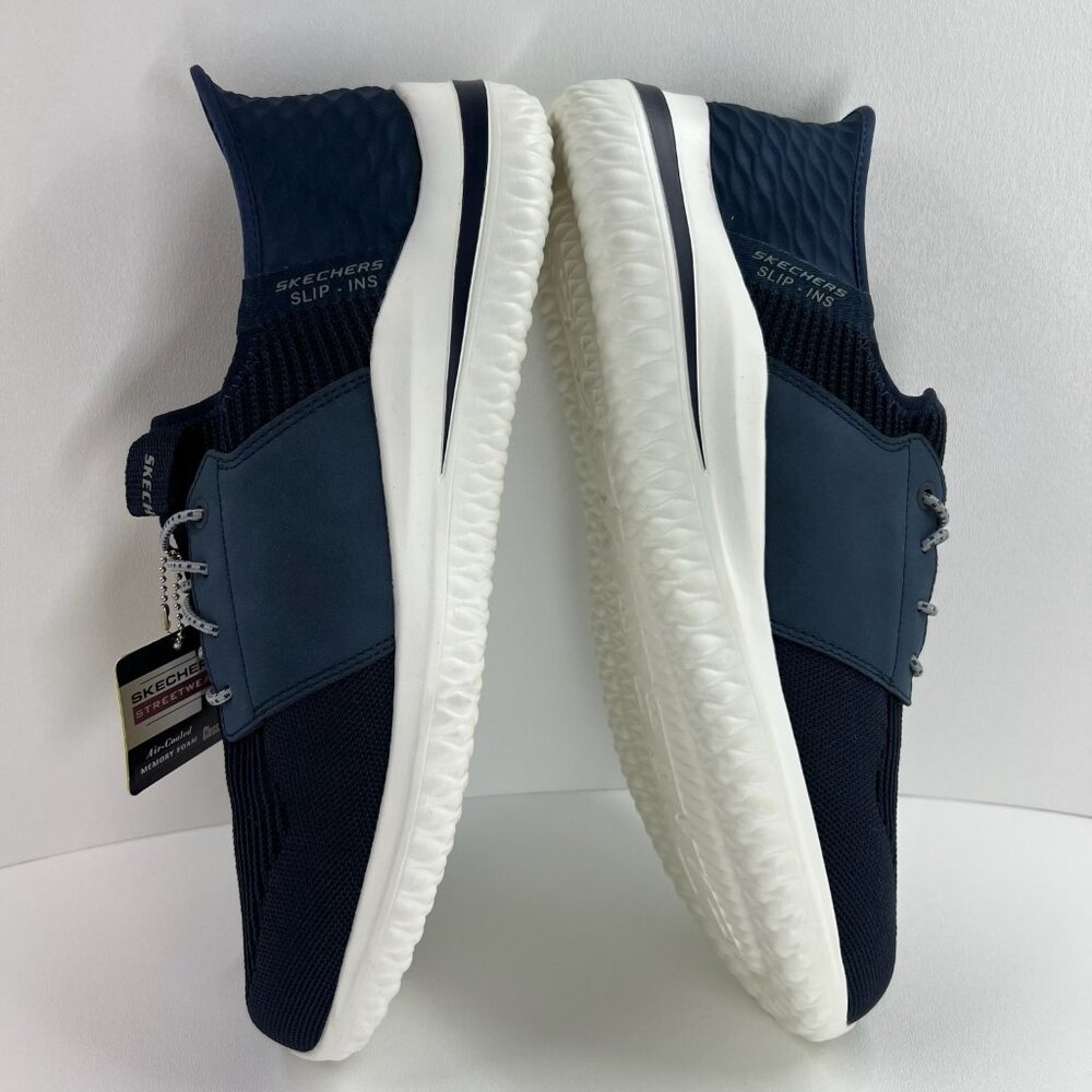 Skechers Slip-Ins Delson 3.0 Lavell Sneaker Mens 11.5 Memory Foam Knit Navy Blue - Picture 6 of 12